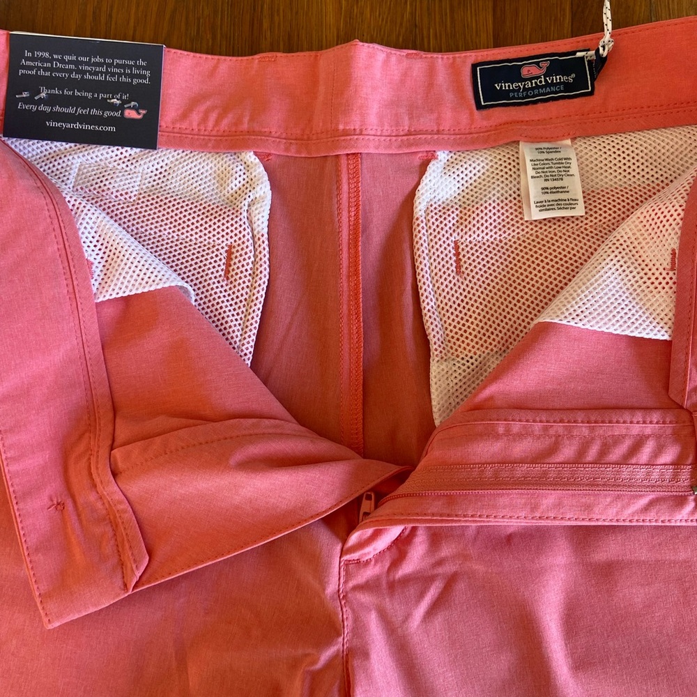 Vineyard Vines Performance Quick Dry Shorts With Tags. Never worn. Salmon (Pink)